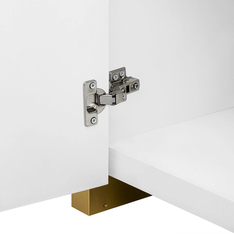 Schrank mit 4 Türen, geschwungenem Eckdesign und gewellten Türfronten